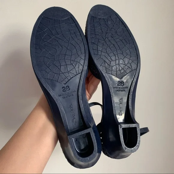 Sandak Sandals Size 11 Navy Jelly Vintage 1970’s California Deadstock - Picture 6 of 6